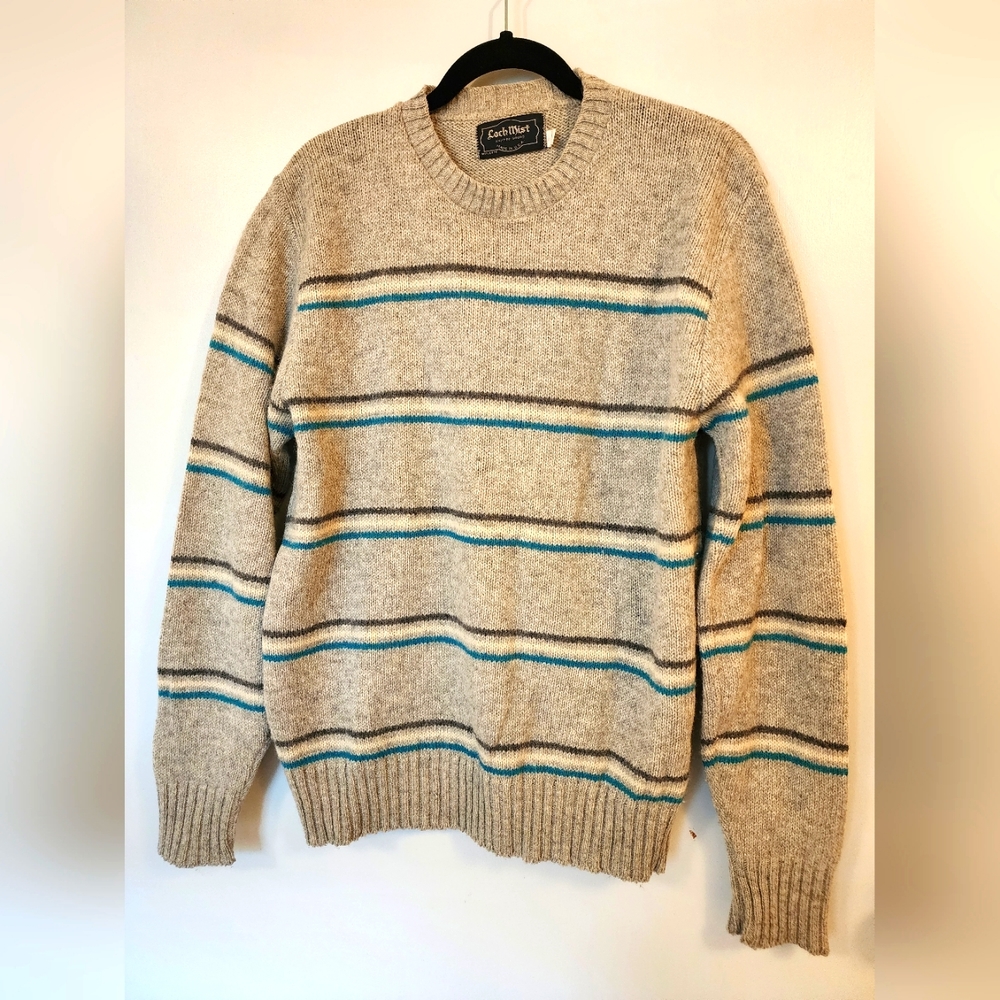 Vintage Loch Mist - Shetland Wool - Pullover Sweater